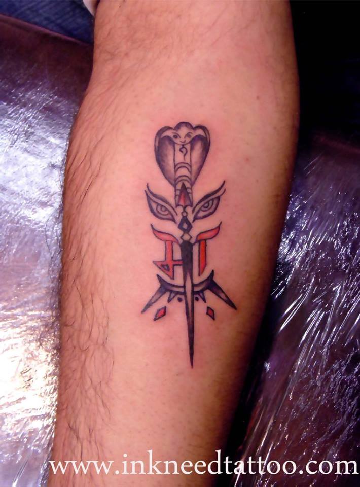 Shiva Tattoo with Only Trishul, Eye & Snake | Shiva tattoo, Hand tattoos,  Tattoos